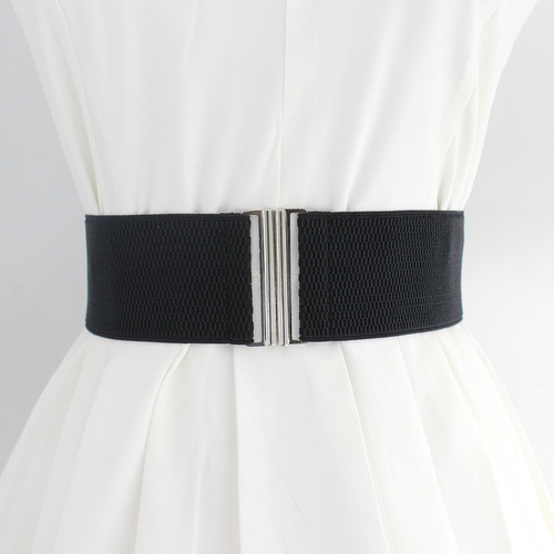 Women's versatile elastic waistband with adjustable width dresses and tops, sweaters, decorative elastic waist tie, black 5cm and 6cm