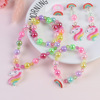 Children's hair accessory, jewelry, necklace from pearl, cartoon bracelet, pony, unicorn, wholesale