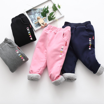 女童棉褲外穿冬季三層加厚兒童褲子韓版童裝新款男童棉休閑褲長褲