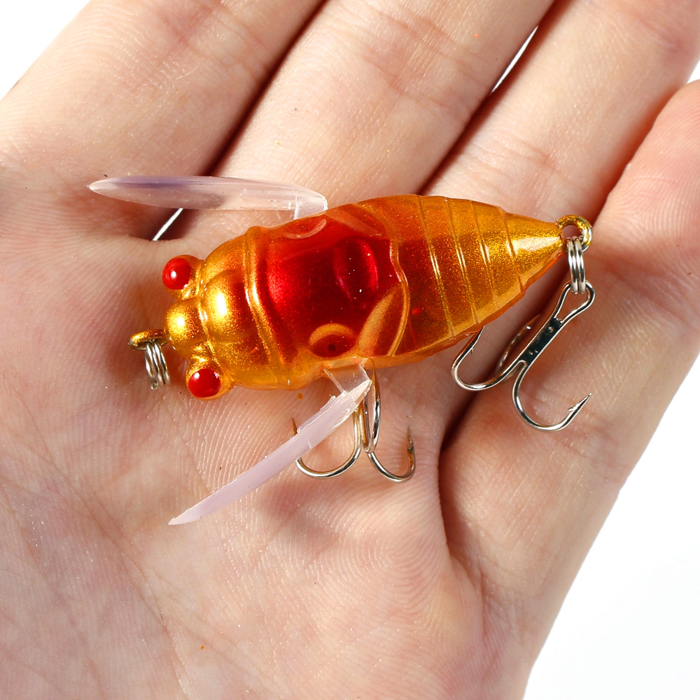 Fishing Lures for Bass, Lifelike Cicada Fishing Tackle Lures, Artificial Freshwater Swimming Bait