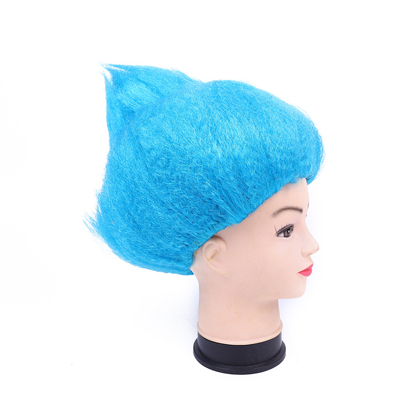 Custom-made and wholesale blue anime short wigs, Super Man Saiyan wigs, factory direct sales, rocket flame head, water ripple detail image 5