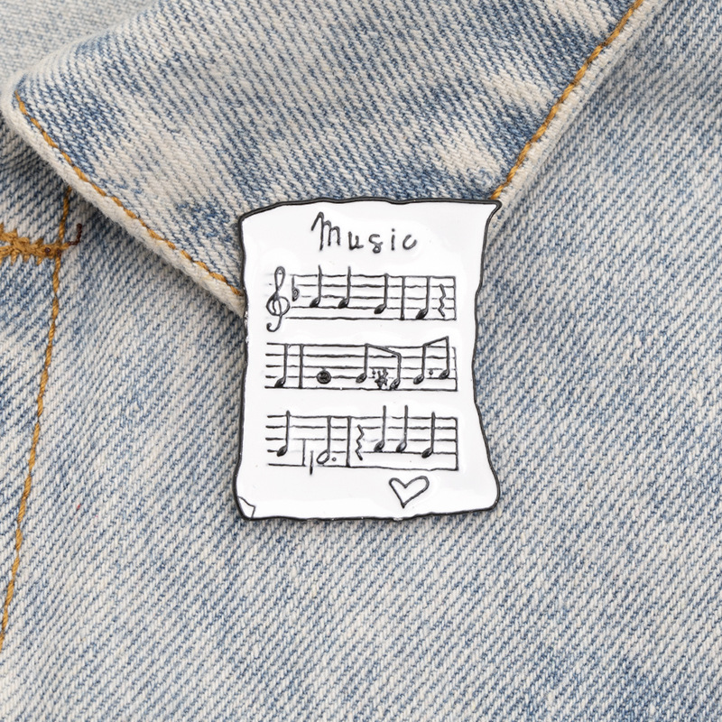 Nuevo Broche De Goteo De Aleación De Partitura De Piano De Música De Dibujos Animados display picture 12