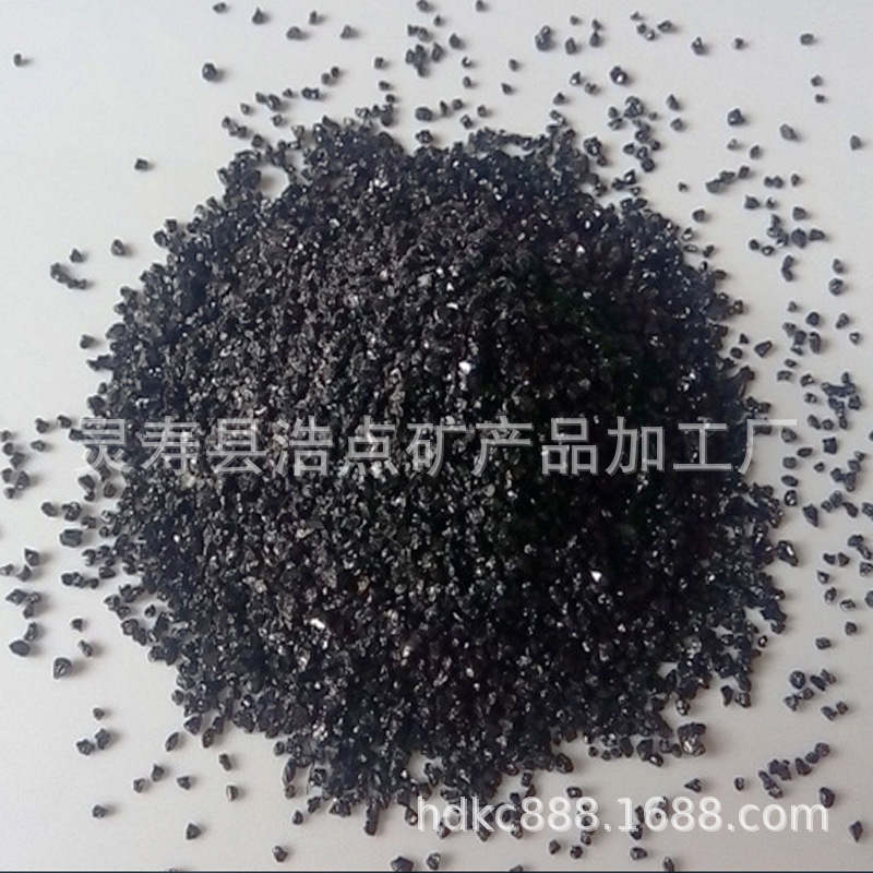 厂家供应金刚砂 鱼缸底造景多肉铺面亮黑金沙 地坪骨料水晶黑砂子