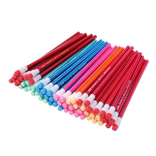Colored large eraser pencil HB hexagonal pencil for primary school and kindergarten, pure red rod pencil with eraser