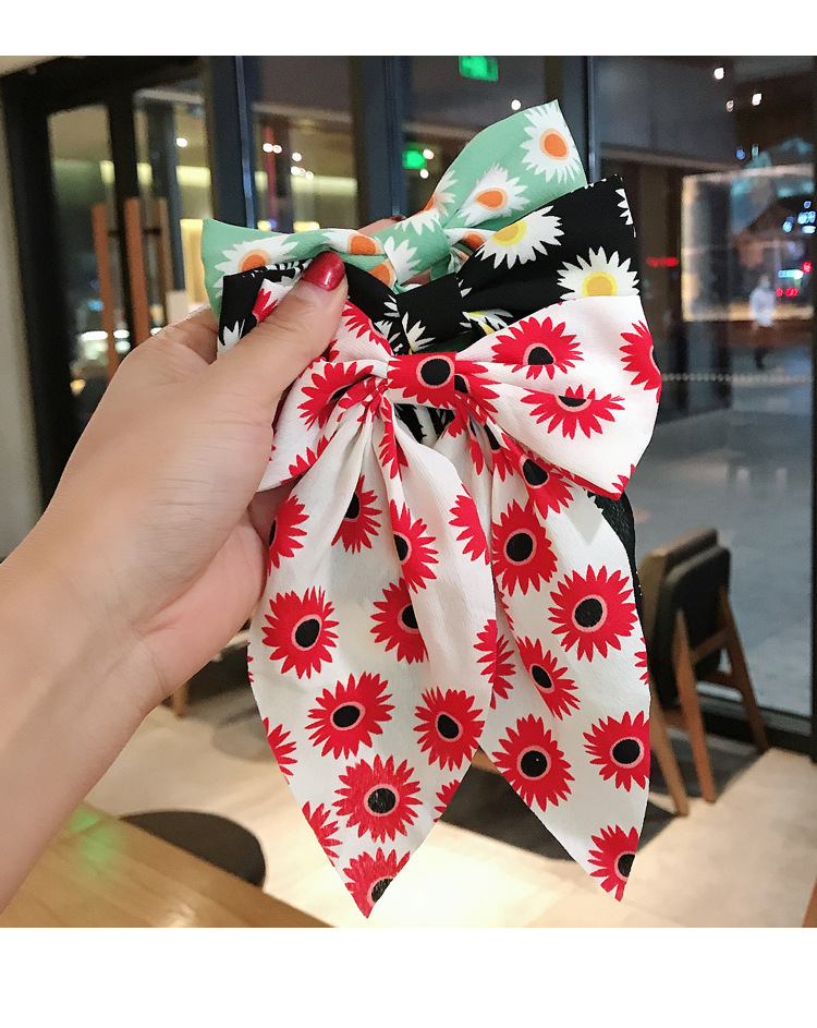 Koreanische Ins Net Rote Große Bowknot Haarnadel Sonnenblume Schwalbe Knoten Große Enten Schnabel Haarnadel Kopfschmuck Top Clip Haarnadel display picture 6