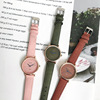 Retro green brand fashionable waterproof ultra thin watch, Korean style, simple and elegant design