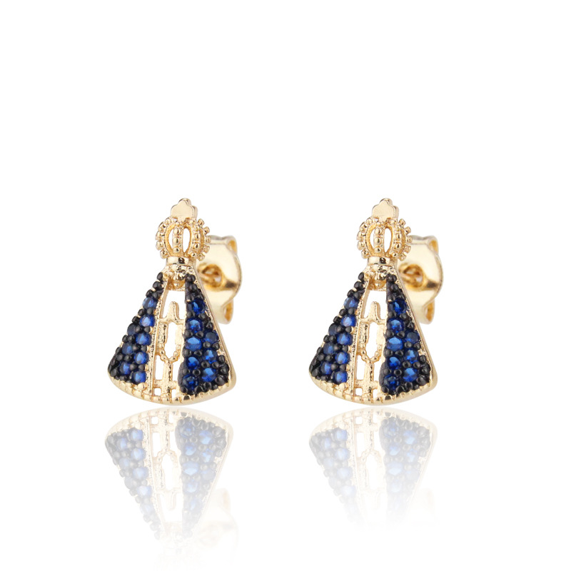 Copper Plating Zircon Mini Stud Earrings display picture 1