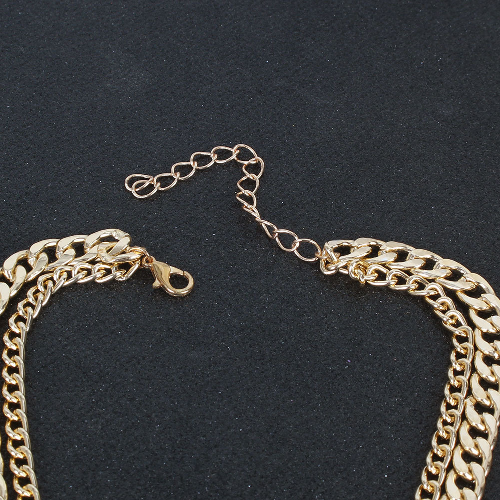 Multi-layer Golden Thick Chain Necklace display picture 2