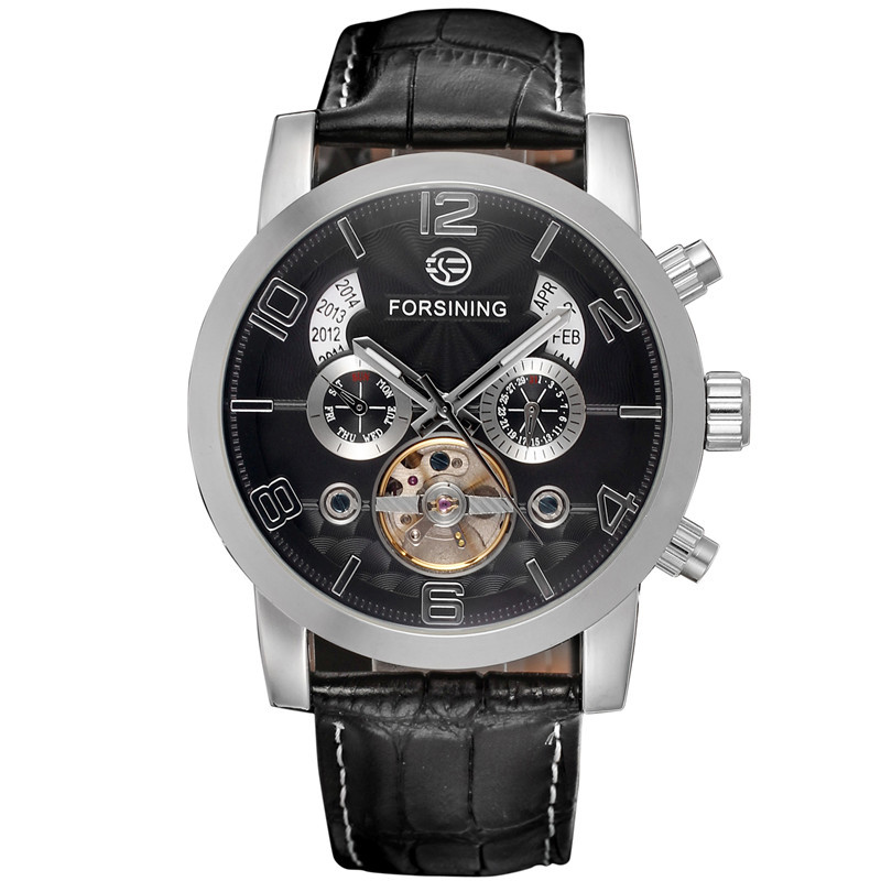 Forsining Fusini hombres de negocios reloj mecánico automático calendario multifuncional cinturón reloj mecánico 165