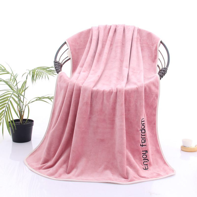 Bath Towel Coral Fleece Microfiber Couple Youthful Style Advertising Embroidery Logo Custom Absorbent Quick-Drying Towel Soft Bath Towel Coral Fleece Microfiber Couple Youthful Style Advertising Embroidery Logo Custom Absorbent Quick-Drying Towel Soft