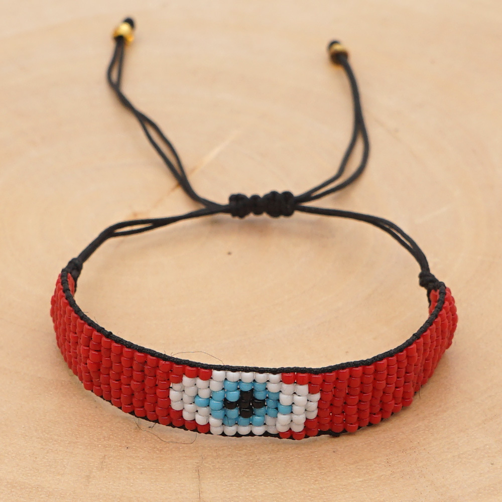 Hot-saling Models Rice Beads Hand-woven Devil Eyes Ethnic Style Bracelet For Women display picture 10