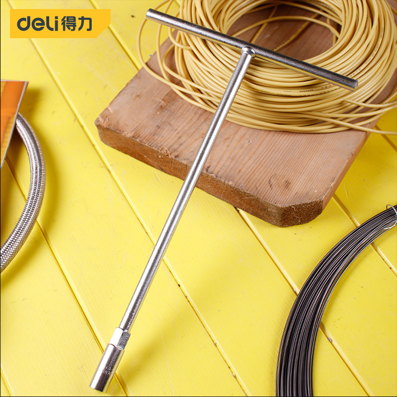 得力工具手动t型套筒扳手多功能丁字形外六角扳手汽车摩托车维修