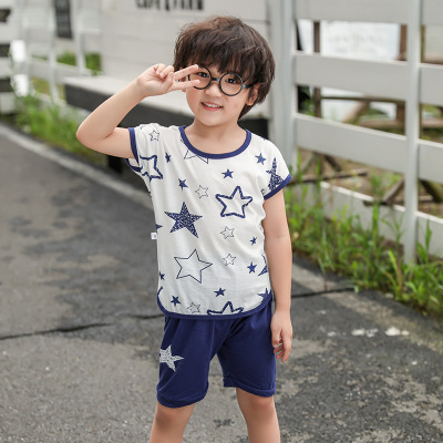 新款儿童夏季套装2022男童短袖套装纯棉女童韩版T恤潮流短裤童装