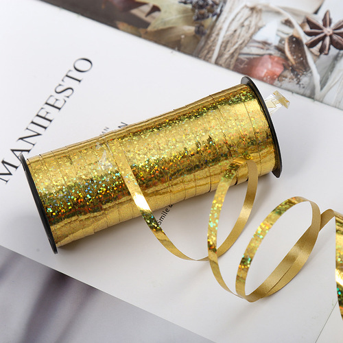 Wholesale long cylindrical colored ribbons 100 yards laser ribbons wedding celebration wedding decoration supplies balloon tying ribbons balloon ribbons