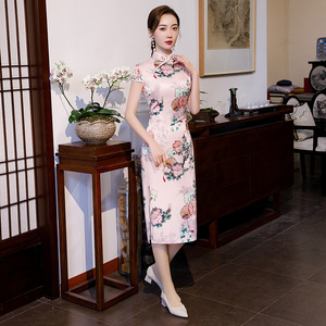 Chinese Dresses Qipao for women robe chinoise cheongsam A short sleeve cheongsam dress for women