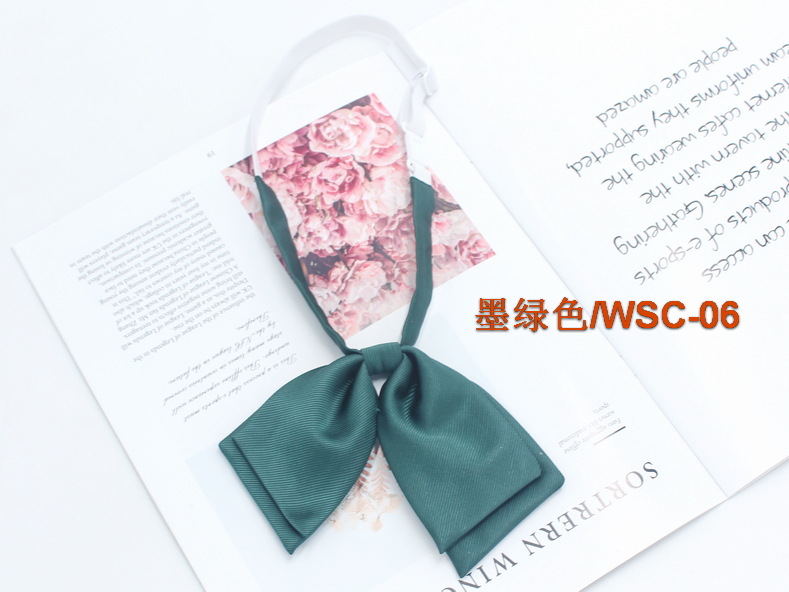 Directo de fábrica de color sólido de doble capa de sarga pajarita uniforme escolar de las niñas a juego arco coreano casual JK pajarita collar flor