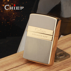 Chief lighter, creative gift for men, classic pure copper windproof kerosene sandpaper lighter