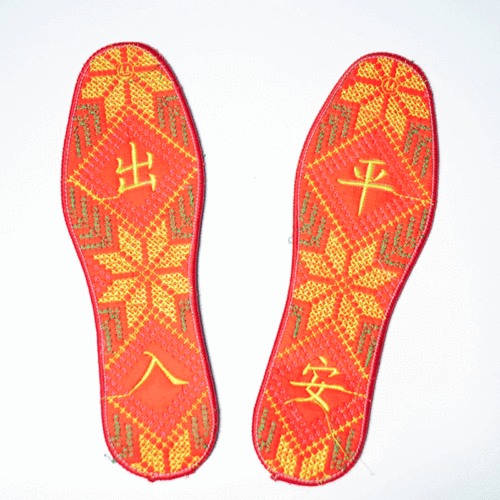 Manufacturer's supply cross-stitch embroidered insoles finished products computer embroidered insoles unisex sweat-absorbent breathable insoles