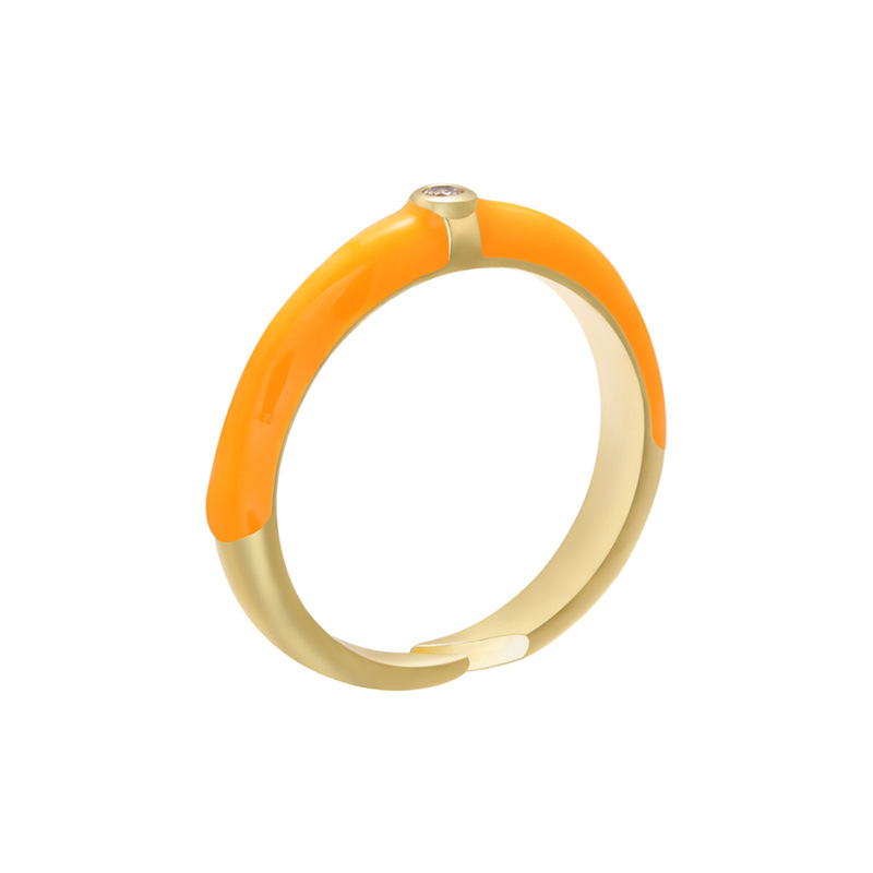 Großhandel Neue Art Öltropfenfarbe Mikro Eingelegter Zirkonring Nihaojewelry display picture 4