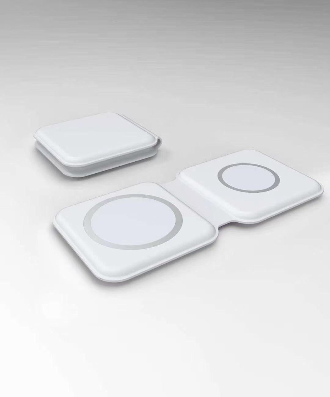 爆款 適用iphone12磁吸折疊雙項無線充電器 15w手表二合壹無線充