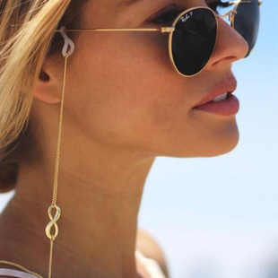 Amazon cross-border artistic youth all-match fashion chain non-slip glasses chain Alloy Digital 8 long eye chain