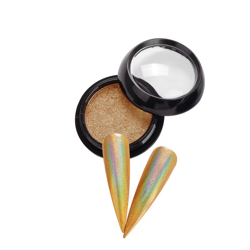 Polvo de espejo mágico láser sólido de uñas de grado cosmético polvo de láser de uñas de oro y plata galvanoplastia polvo de oro de titanio 2020 Venta caliente