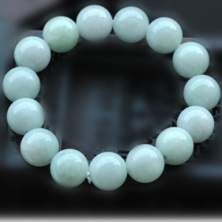 厂家直销 天然缅甸翡翠A货10MM豆种手串 串珠手链 玉珠工艺品饰品