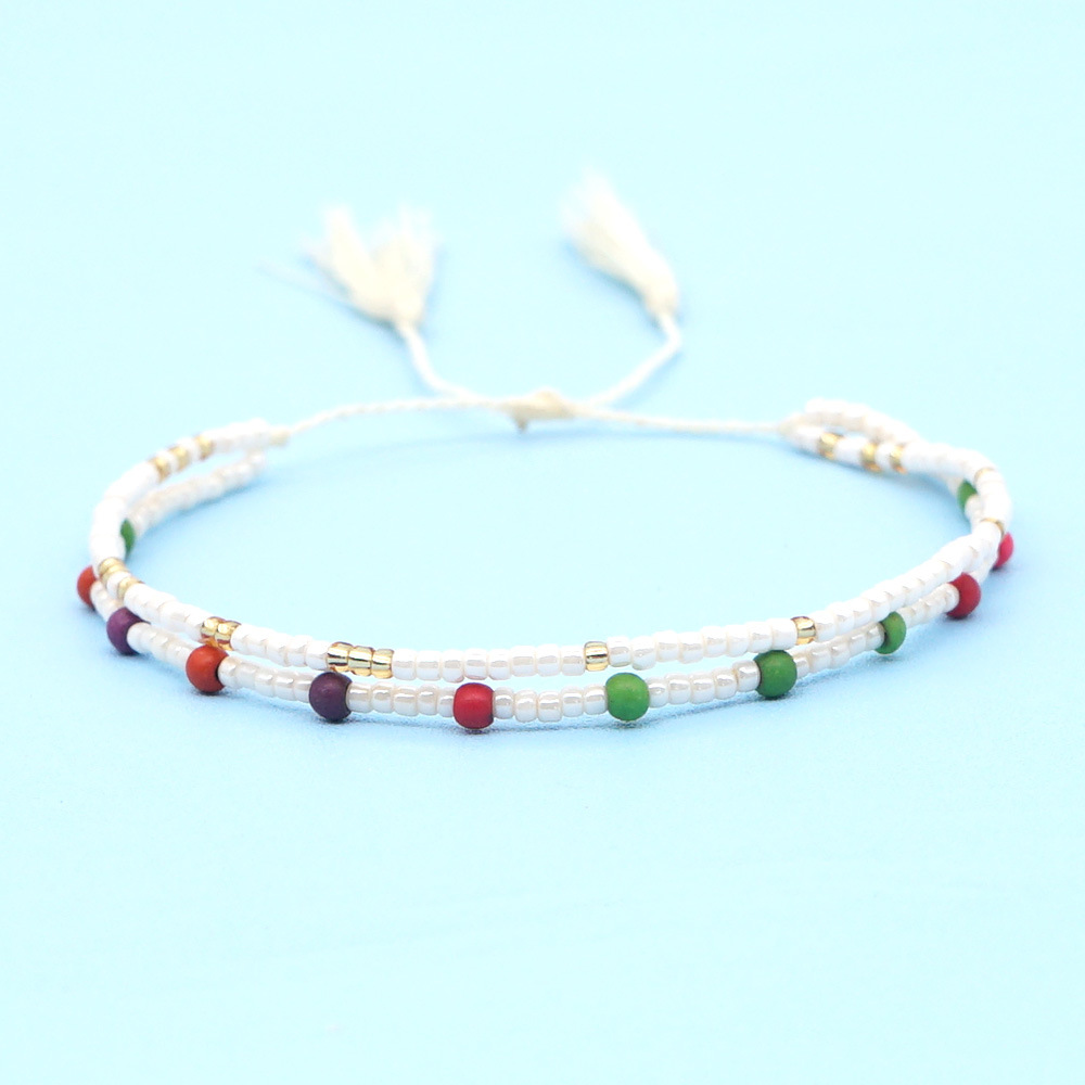fashion wild rice beads handwoven multilayer beaded tassel braceletpicture8