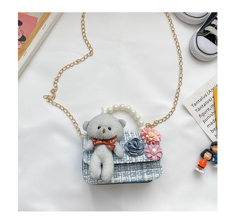 Children's Korean Cute Pearl Cartoon Bear Shoulder Bag display picture 10