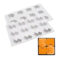 藝高批發12連拼圖法式慕斯模 巧克力冰塊硅膠模具diy烘焙蛋糕模具