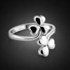 Japan and South Korea Simplicity Versatile fresh fashion Clover Ring Platinum jewelry Cold Ring wholesale