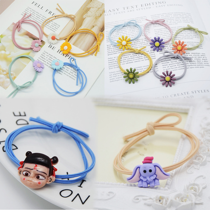 韩国网红ins打结2合一高弹松鼠卡通发圈兔子青蛙配饰头绳发饰厂家