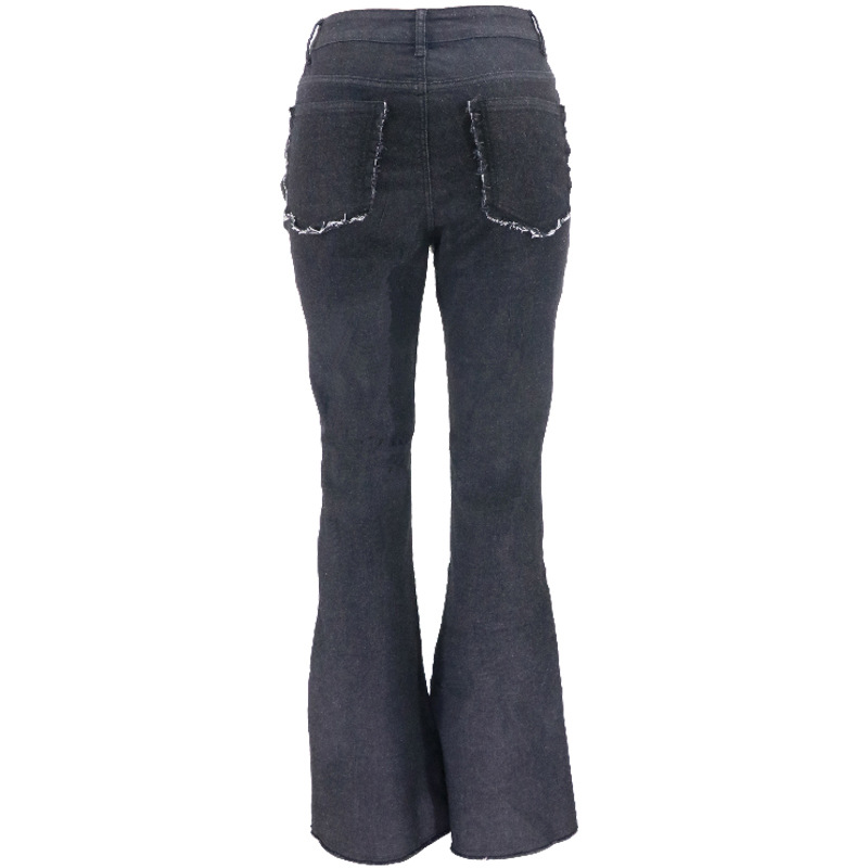 fashion stitching high waist tight horn jeans NSYB65110