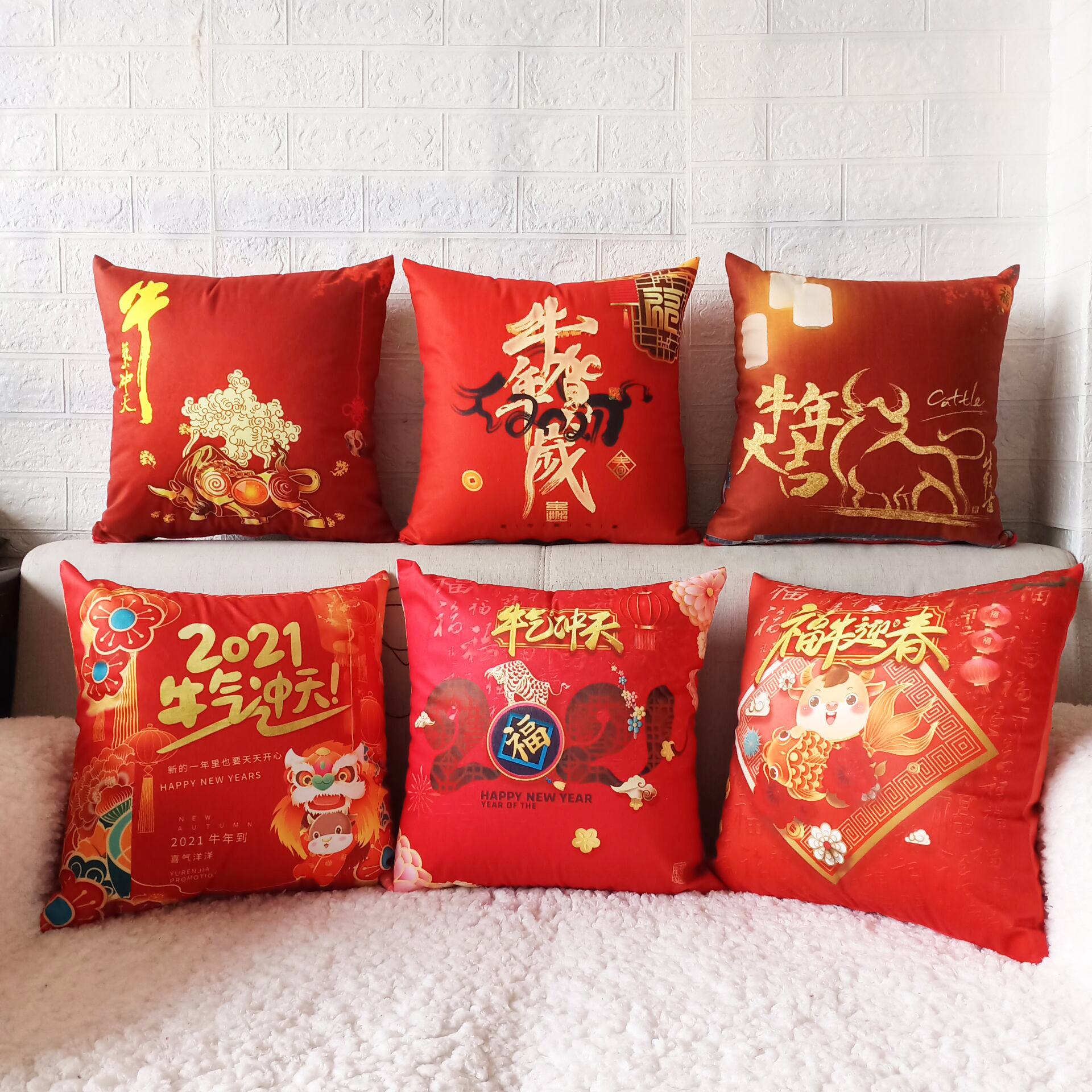Year of the Ox Pillows quilt Insurance gift customized Dual use Cushions are advertisement gift Pillows Digital lovely Pillow