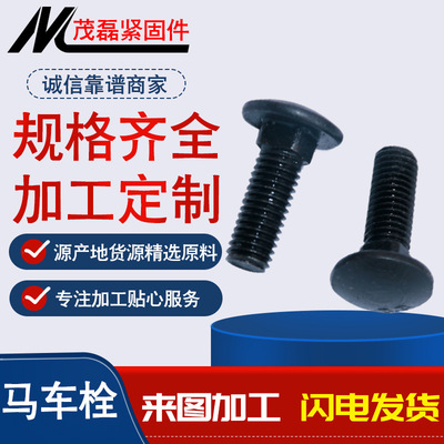 high strength Carriage bolt 8.8 Oxidation Nigrescence goods shelves Screw support customized Various Carriage