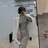 A-line dress date party dress long sleeve dress