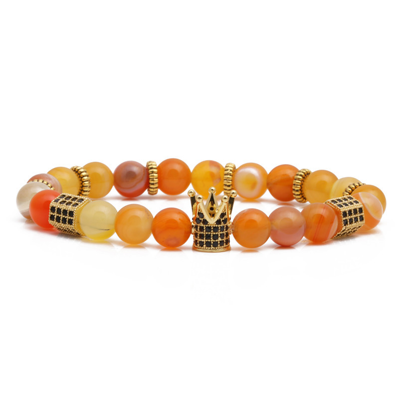 Hot Sale Achat Stein Gewebtes Perlen Armband Herren-und Damen Armband Bracelet display picture 2