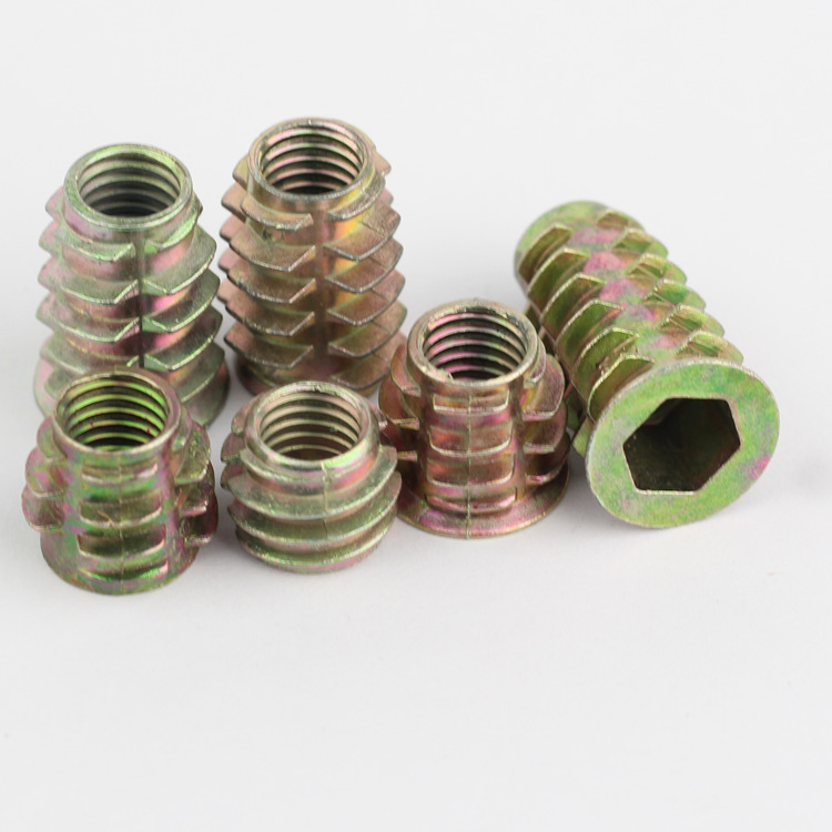 内外牙螺母m6-10锌合金带介螺母锌合金内外牙无介预埋螺母