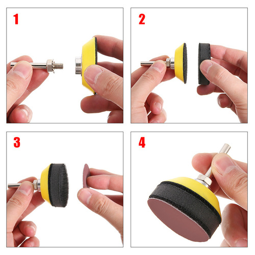 2-inch 50mm inner tooth segmented grinding wheel polishing wheel sanding wheel hook face adhesive back velvety flocking wheel electric 6mm