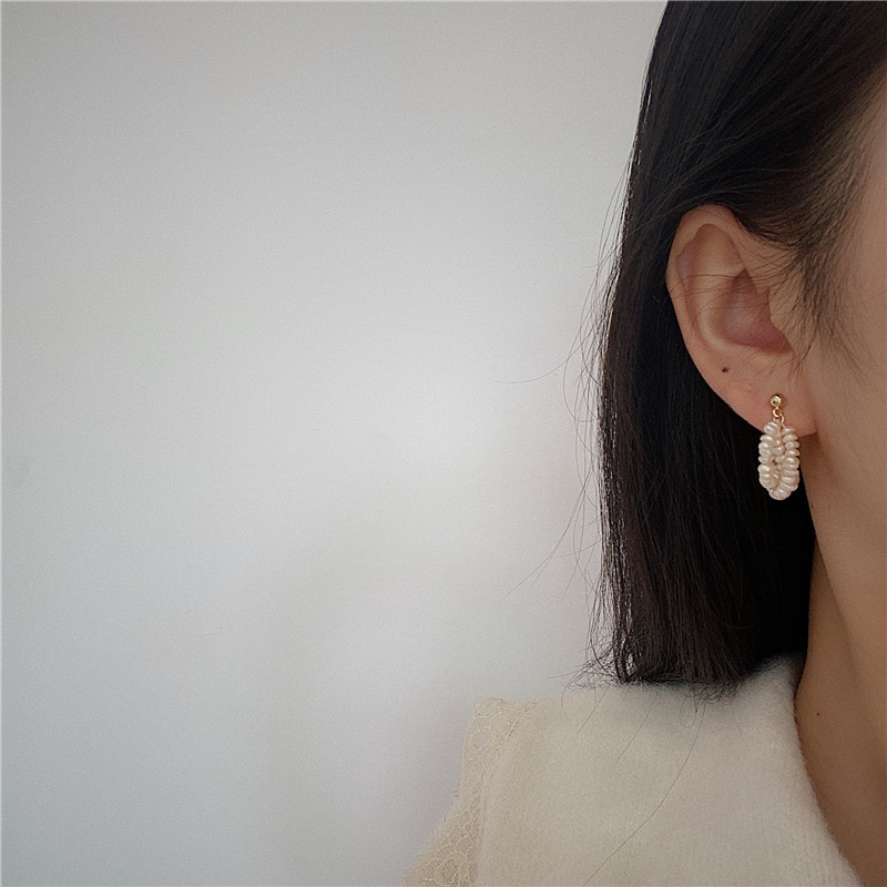 9g Weight Drop Earrings Classification 1 Pair Quantity Daily Occasion Freshwater Pearl Material Solid Color Pattern Women'S Gender Beaded Design Retro Style 1 Pair Retro Solid Color Freshwater Pearl Beaded Drop Earrings 7