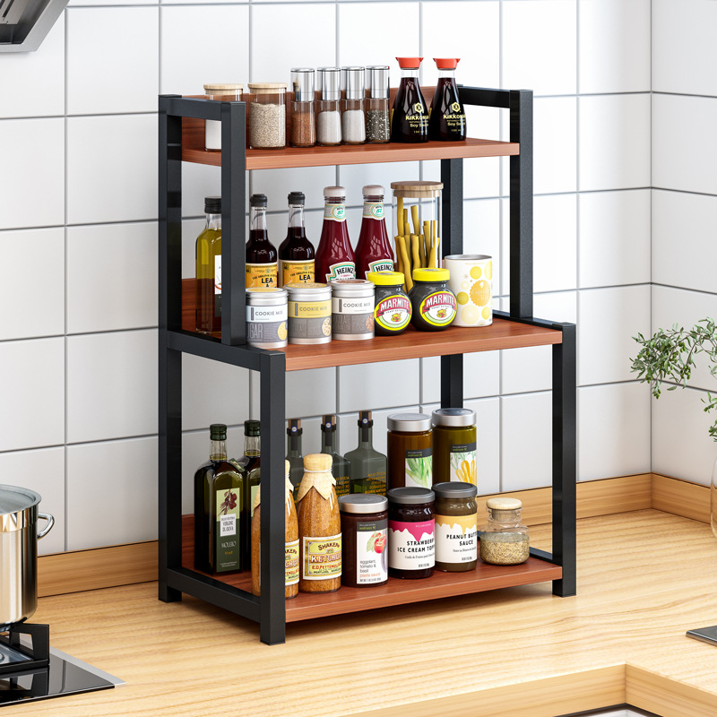 kitchen Shelf Spice rack mesa multi-storey soy sauce Bottle Flavor Supplies Youyanjiangcu black Storage rack