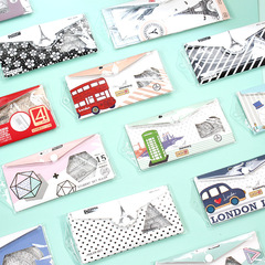 Creative Korean Stationery Bag, Straight Ruler, Triangle, Protractor, Flexible Tape Measure, Student Supplies, Drawing and Drafting Set