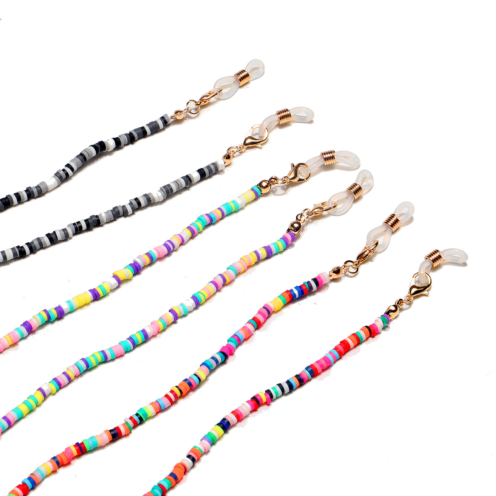 11g Weight Metal Material White Color Fashion Multicolor Soft Ceramic Glasses Chain 无