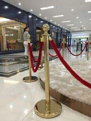 便携式会展分界伸缩带火车站礼宾杆挂绳大厅隔离带礼宾柱圆球围栏