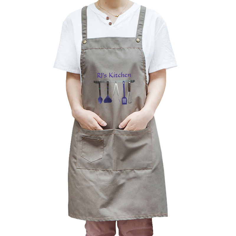 Delantal imprimible impresión del logotipo de la cocina hogar ropa trabajo catering leche té fruta tienda moda femenina cintura hombres