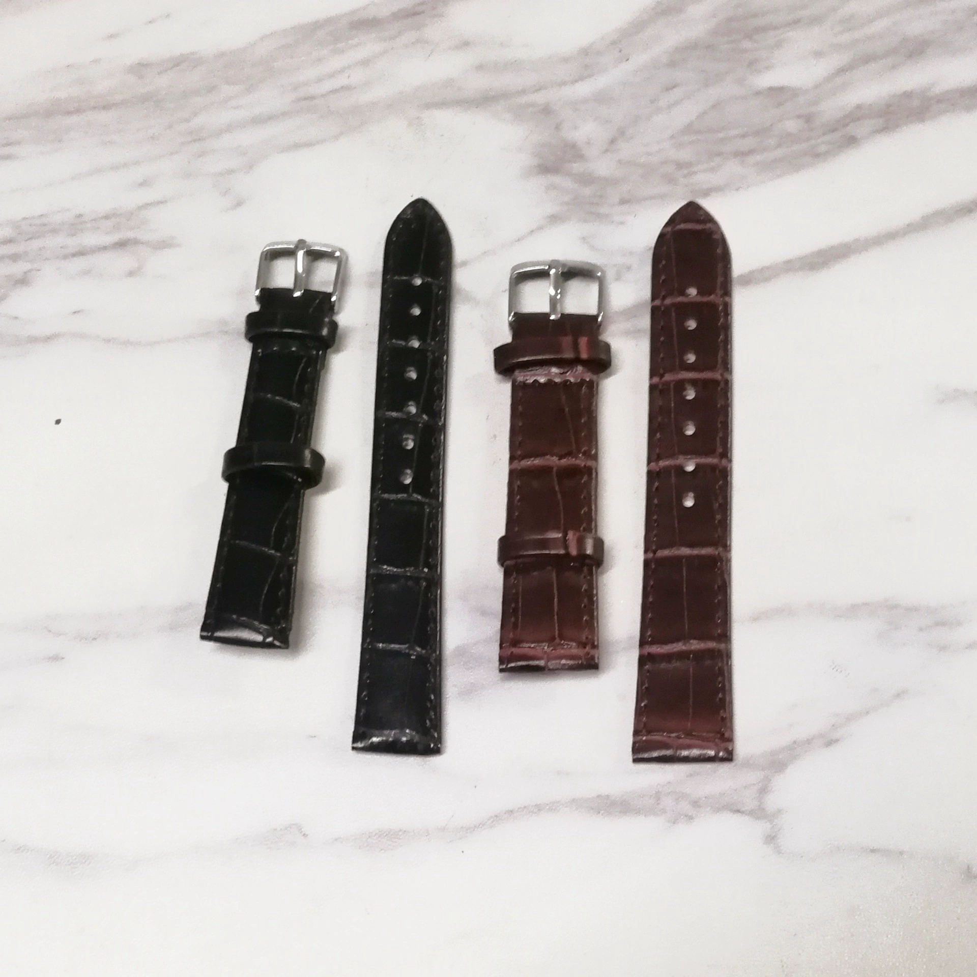 Ремешок Моделирование Кожаный ремешок Модный ремешок для часов Студенческий кожаный ремешок Ремешок с бамбуковым узором Пряжка Черный Коричневый 12-22