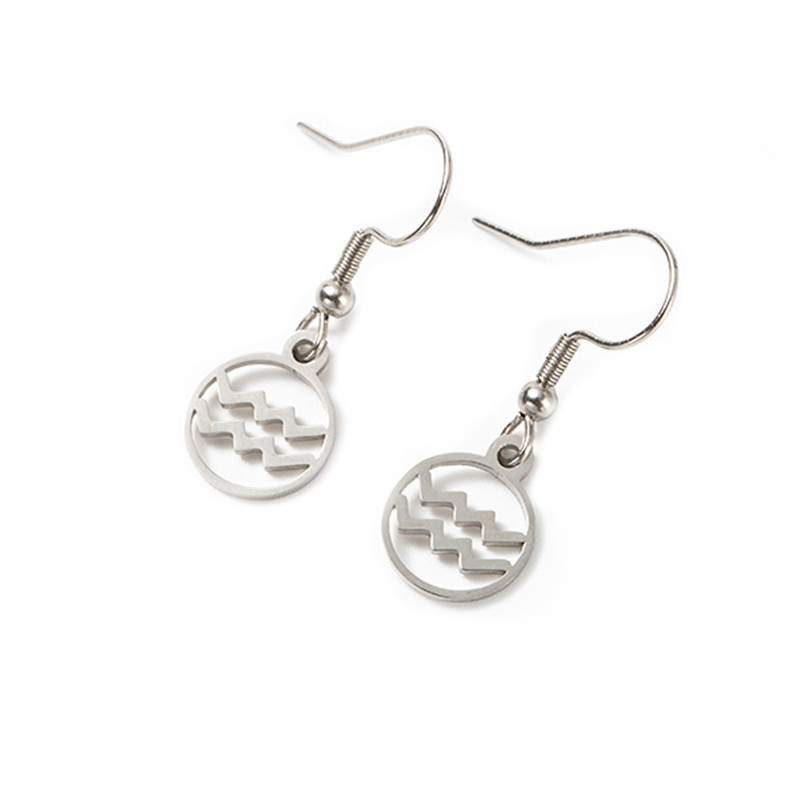 Twelve Constellations Fully Polished Cut Earrings display picture 2