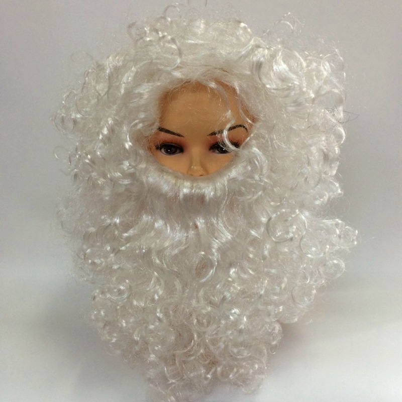 装扮圣诞老人假发胡子白色cosplay厂家直销定做圣诞节用品假发套详情图3