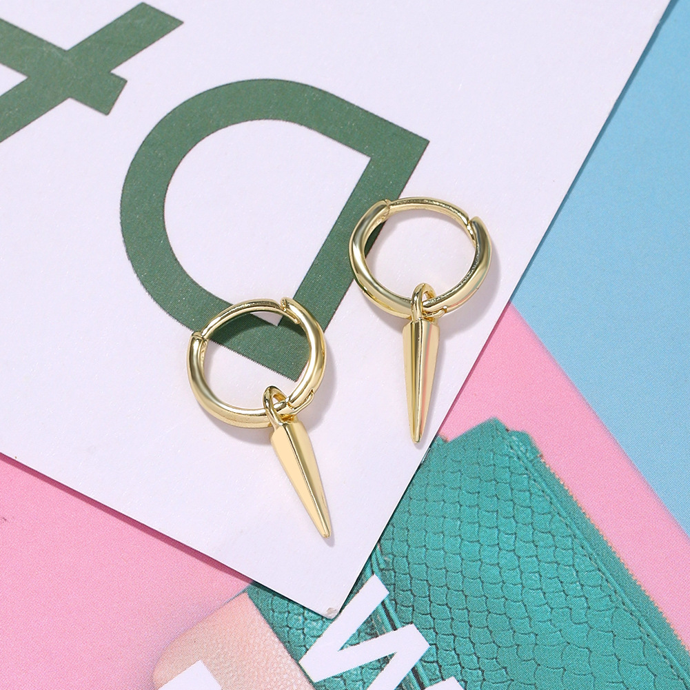 Simple  Geometric  Exaggerated Copper Long Triangle Earrings display picture 4