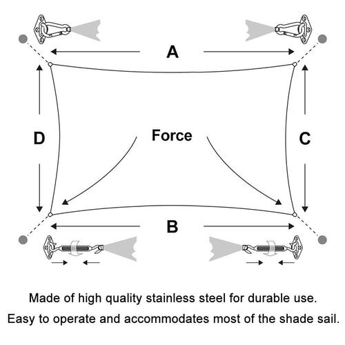 Square Triangle Sunshade Sail 304 Stainless Steel Accessories Outdoor Sunshade Sail Flower Basket Screw Rhombus Set